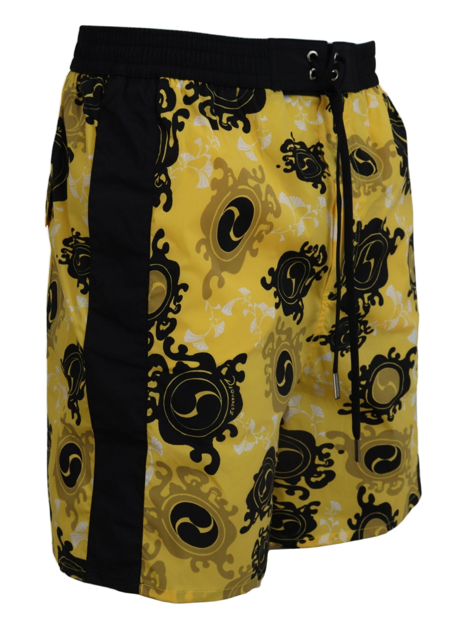 Dsquared² Sarı blok desenli deniz şortu boxer